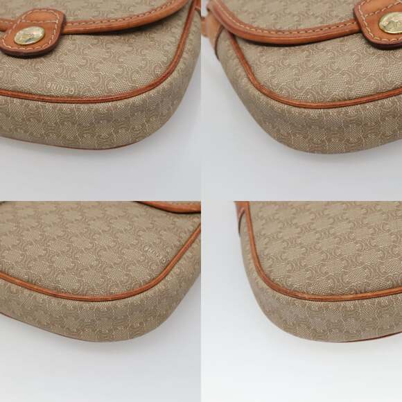 CELINE Macadam Canvas Shoulder Bag Pvc Beige Gold - Picture 10 of 12